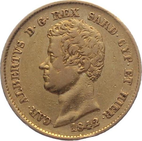 Sardinien 20 Lire 1842 - Car. Albertus
